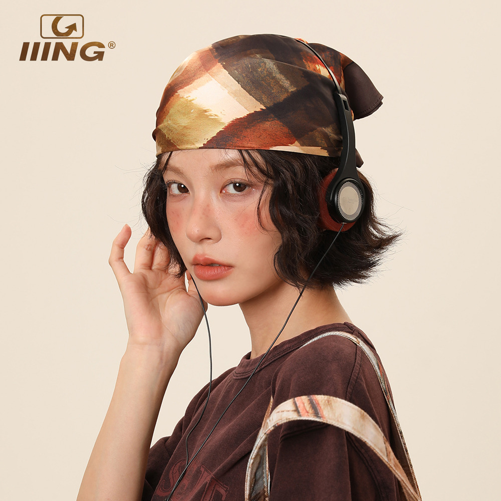 IIING帽控美式复古油画头巾