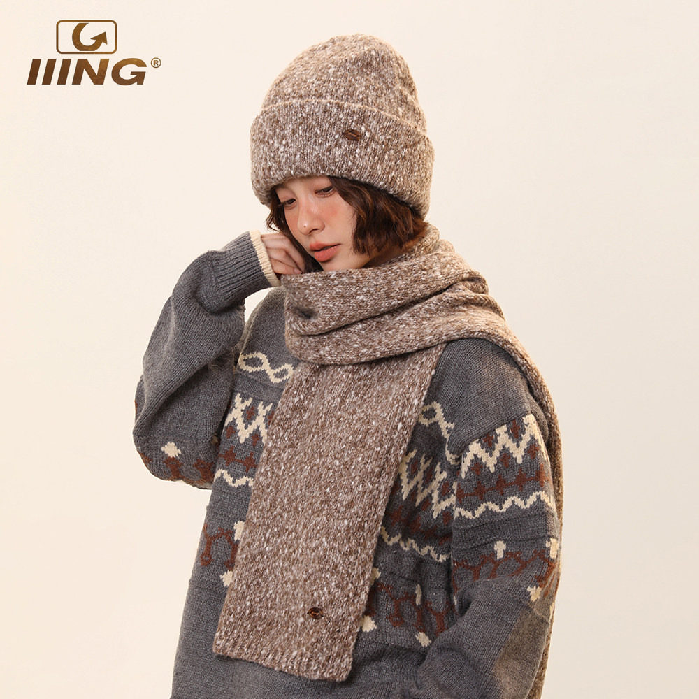 IIING帽控 软糯亲肤保暖毛线围巾男女冬羊毛混纺情侣针织围脖套装,服饰配件/皮带/帽子/围巾,围巾/丝巾/披肩,淘宝优惠券,粉丝福利购,淘宝优惠卷