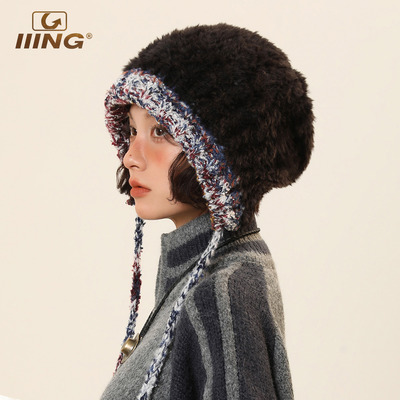IIING帽控民族风辫子针织帽