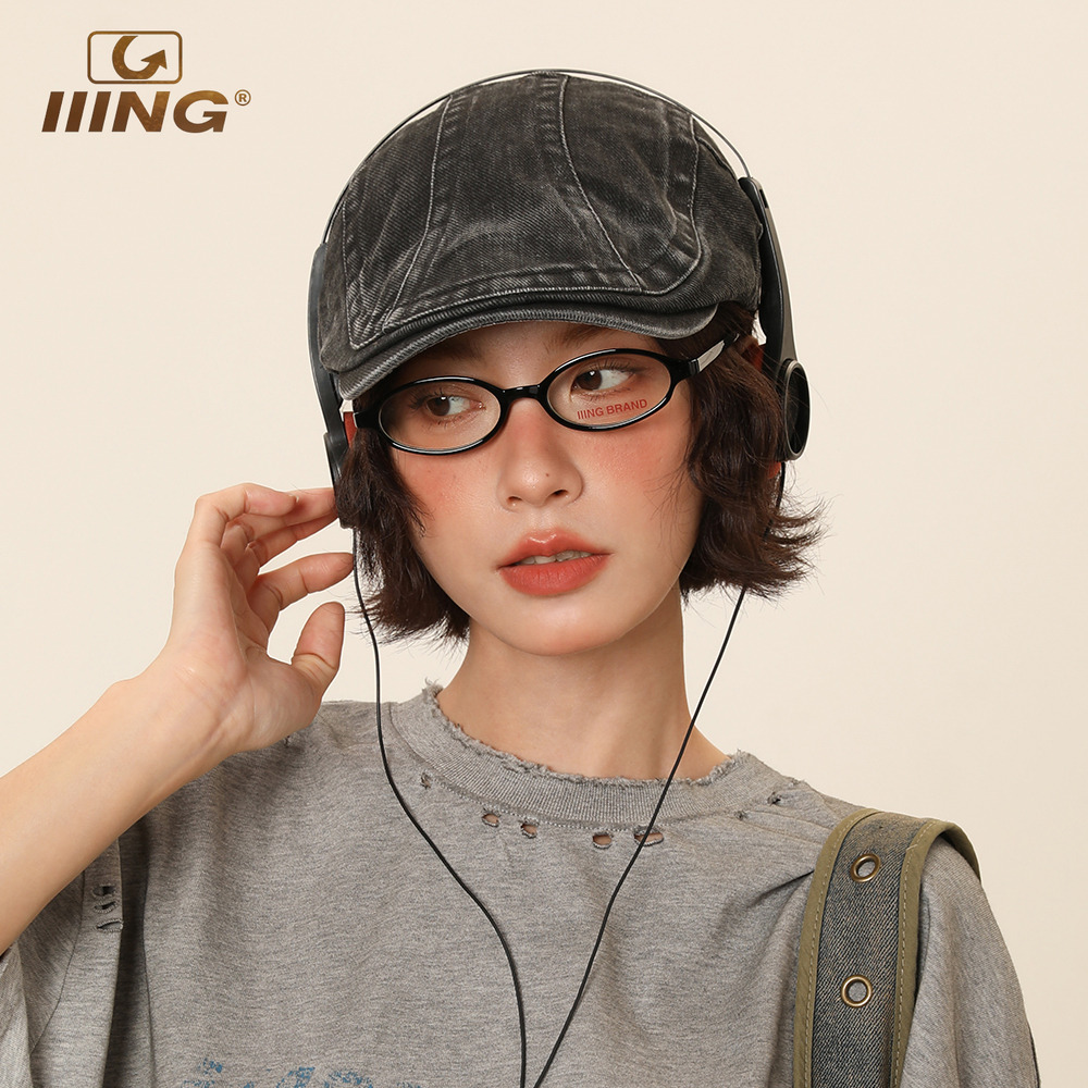 IIING帽控复古水洗贝雷帽