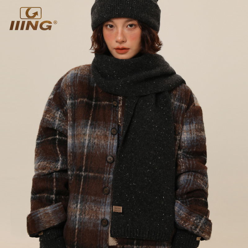 IIING帽控织唛标纯羊毛围巾