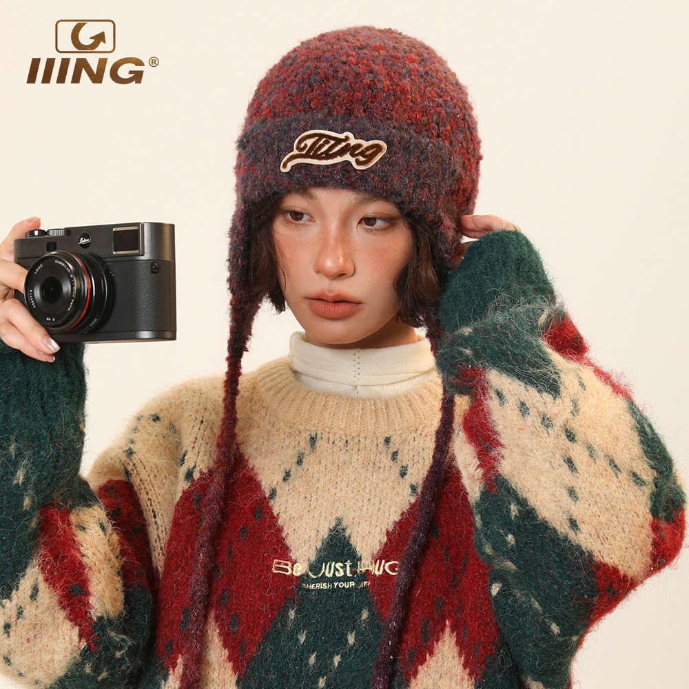 百搭显脸小辫子针织雷锋帽