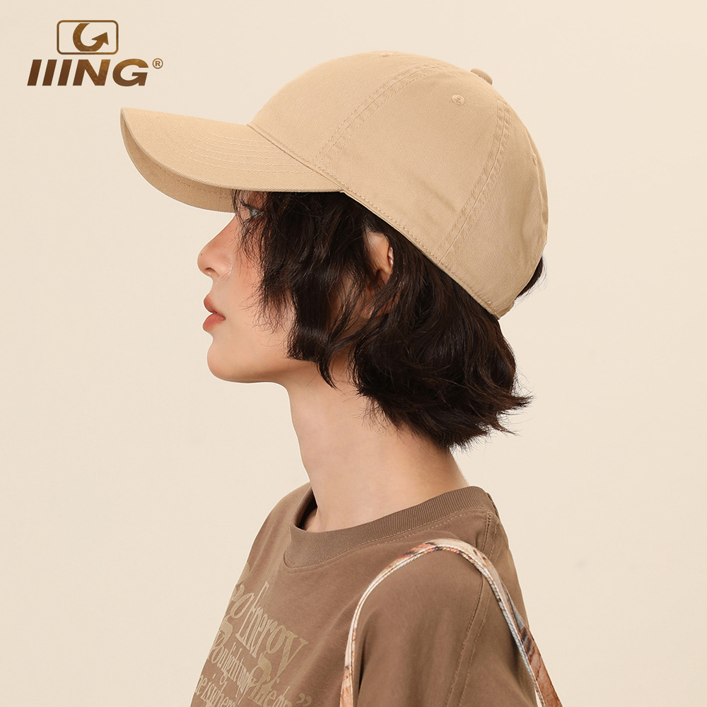IIING帽控纯色软顶鸭舌帽