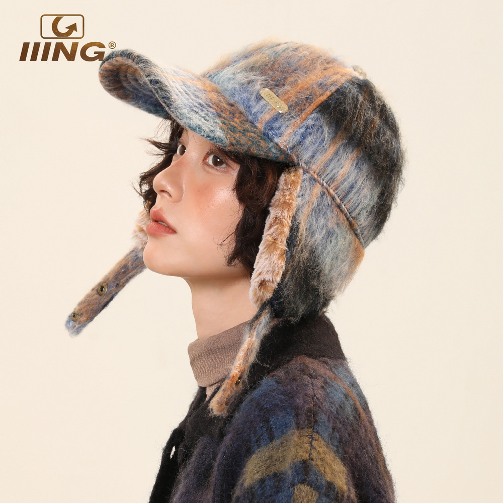 IIING帽控保暖护耳加绒鸭舌帽