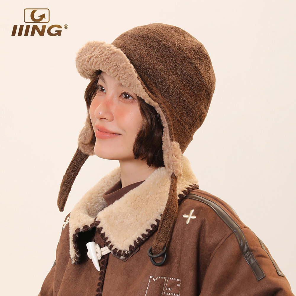 羊羔绒保暖护耳加厚鸭舌帽