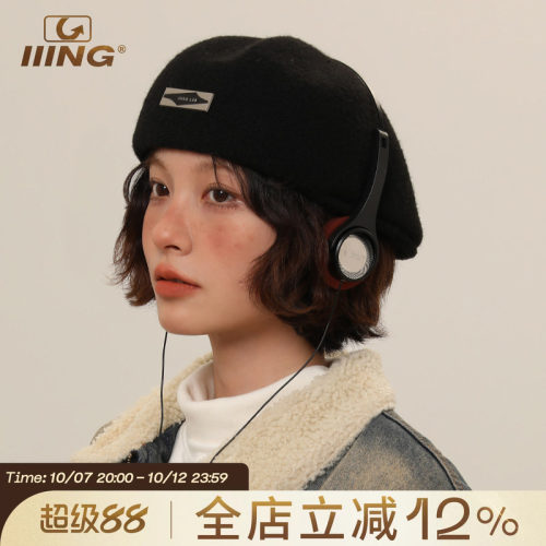 IIING帽控金属标贝雷帽