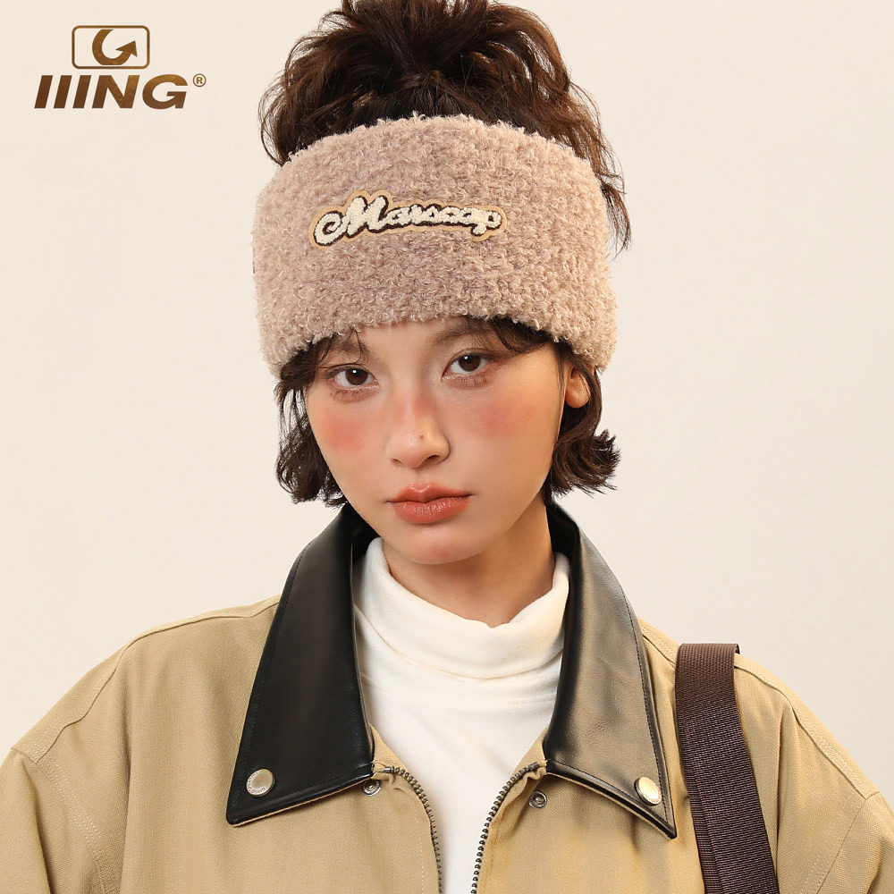 IIING帽控毛绒针织宽边发带图片