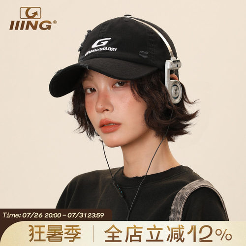 IIING帽控美式复古刺绣鸭舌帽