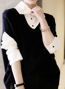 SHAN家！秋季高利用率！时髦出彩全羊毛V领流线感一分袖针织马甲