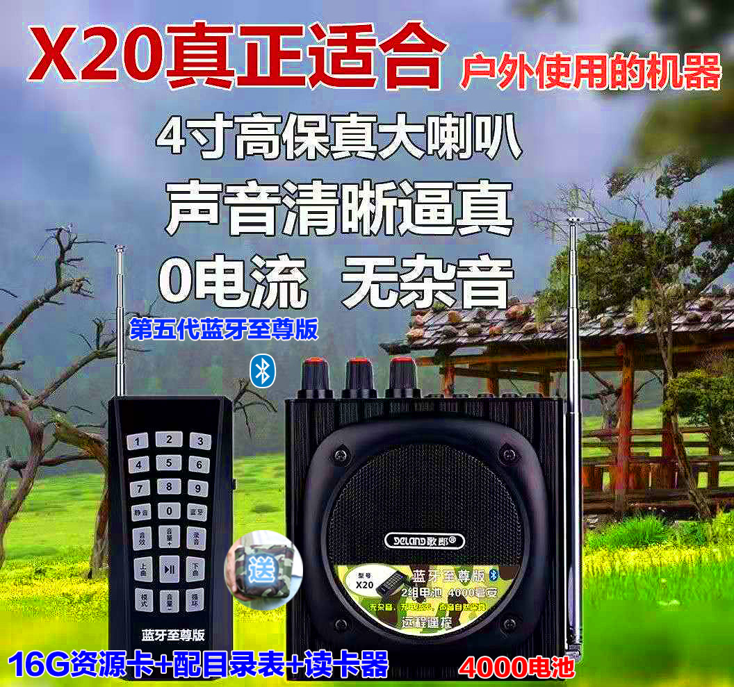 戴乐歌郎X20双电池无线遥控户外蓝牙扩音器教学大功率远程播放机