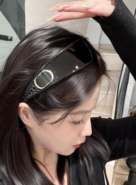 25新款CD未来感发箍墨镜女Y2K风黑色时尚科技护目太阳镜M1U 跨境