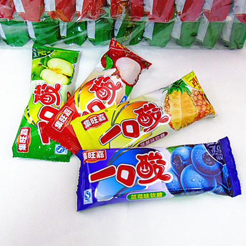 一口酸集旺嘉軟糖多口味8090后懷舊零食橡皮糖qq糖果兒時(shí)回憶童年