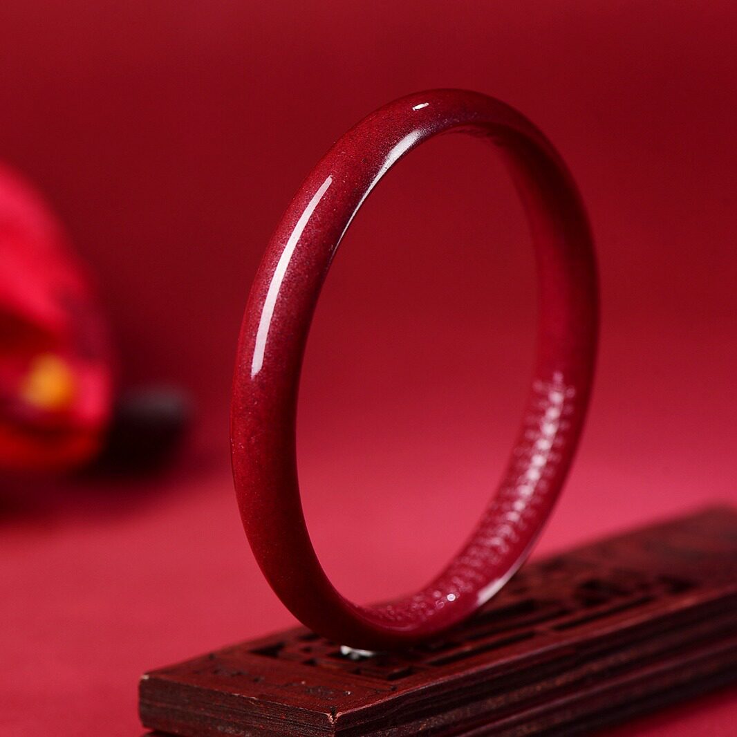 朱砂手镯紫金砂内心经手镯子细内心经本命年高含量女新年礼物手饰