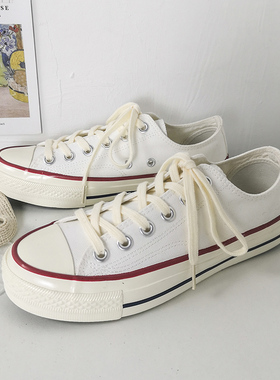 高帮帆布鞋女鞋1970s百搭韩版港风ins板鞋情侣鞋