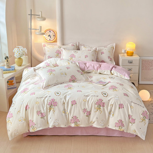 加厚100%全棉被套纯棉磨毛被罩保暖单人学生150x200双人200x230