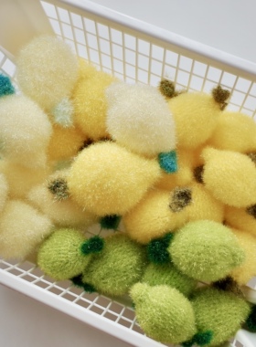 ins韩国洗碗巾小红书同款茶娜和查理手工钩织洗碗球一颗大柠檬