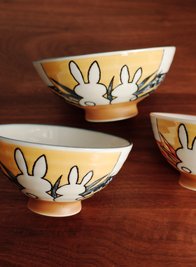 日本进口 美浓烧卡通观月兔子小碗三件可单选可爱 | 茶娜和查理
