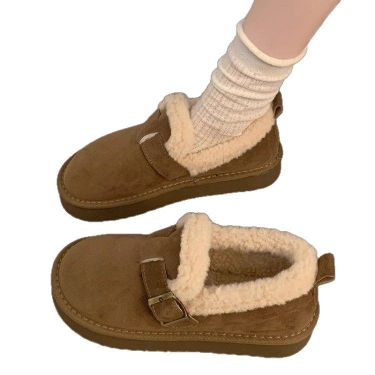 厚底勃肯鞋2025冬季新款女加绒防滑保暖毛毛棉鞋平底面包鞋棉鞋,女鞋,棉鞋,淘宝优惠券,粉丝福利购,淘宝优惠卷