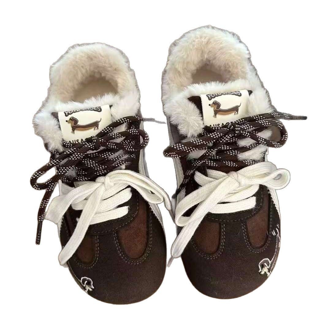 超厚保暖加绒德训鞋子女2025新款爆款休闲冬季复古厚底板鞋二棉鞋,女鞋,时尚休闲鞋,淘宝优惠券,粉丝福利购,淘宝优惠卷