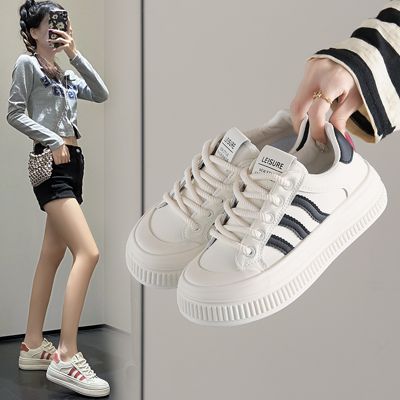 2025夏季新款ins韩版潮流小白鞋女学生厚底百搭休闲运动板鞋C807