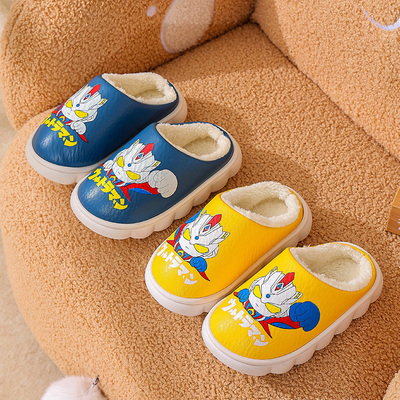 男童防水棉拖鞋冬季保暖儿童宝宝小孩加绒加厚棉拖包跟2025新款童