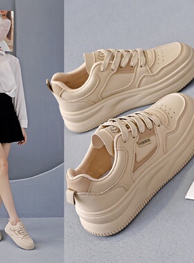 厚底休闲鞋女2025秋新款板鞋小白鞋韩版百搭ins学生女鞋XM-SH106
