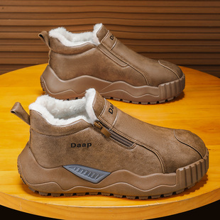 冬季男士户外厚底短靴加绒加厚保暖劳保大棉鞋东北防水防滑雪地靴