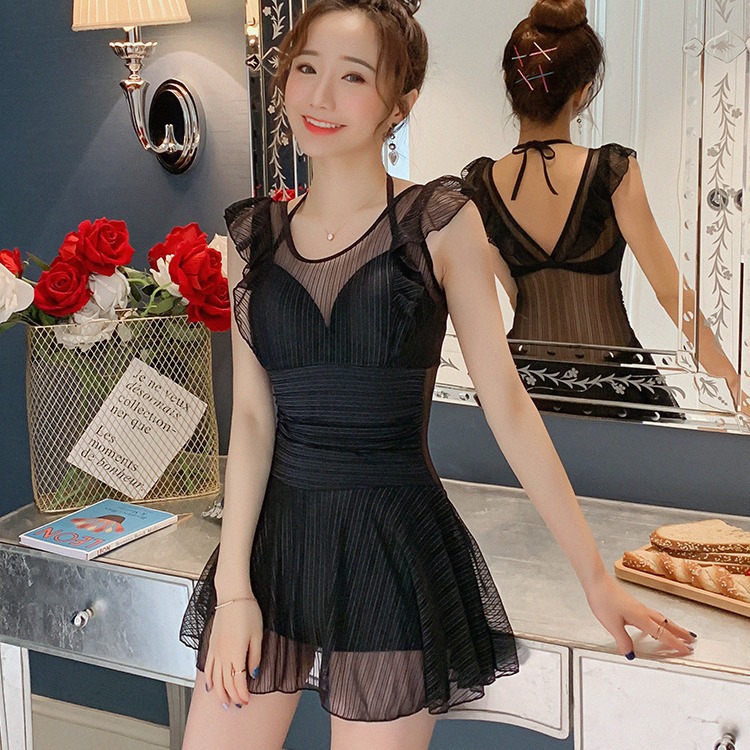 泳衣女裙式连体韩国微胖MM遮肚显瘦性感ins风温泉加大泳装保守