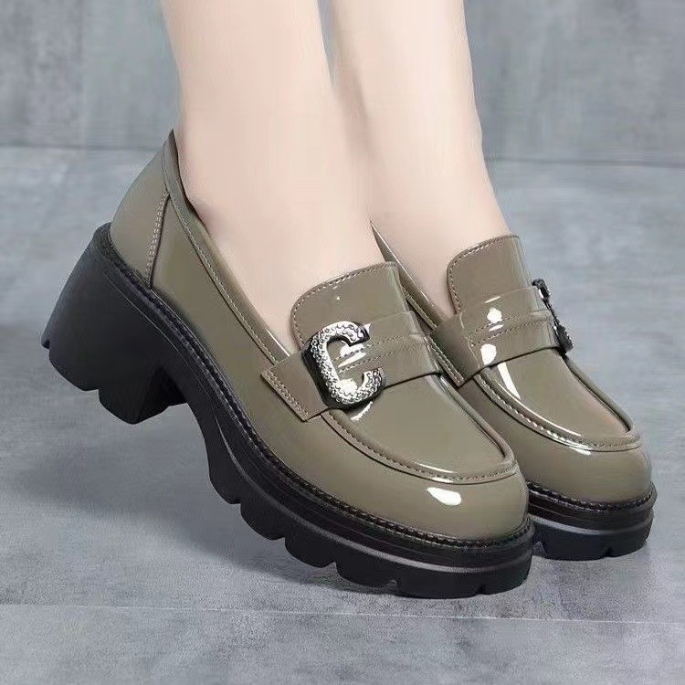 高档时尚乐福鞋气质爆款超软女士皮鞋洋气百搭玛丽珍英伦风小皮鞋
