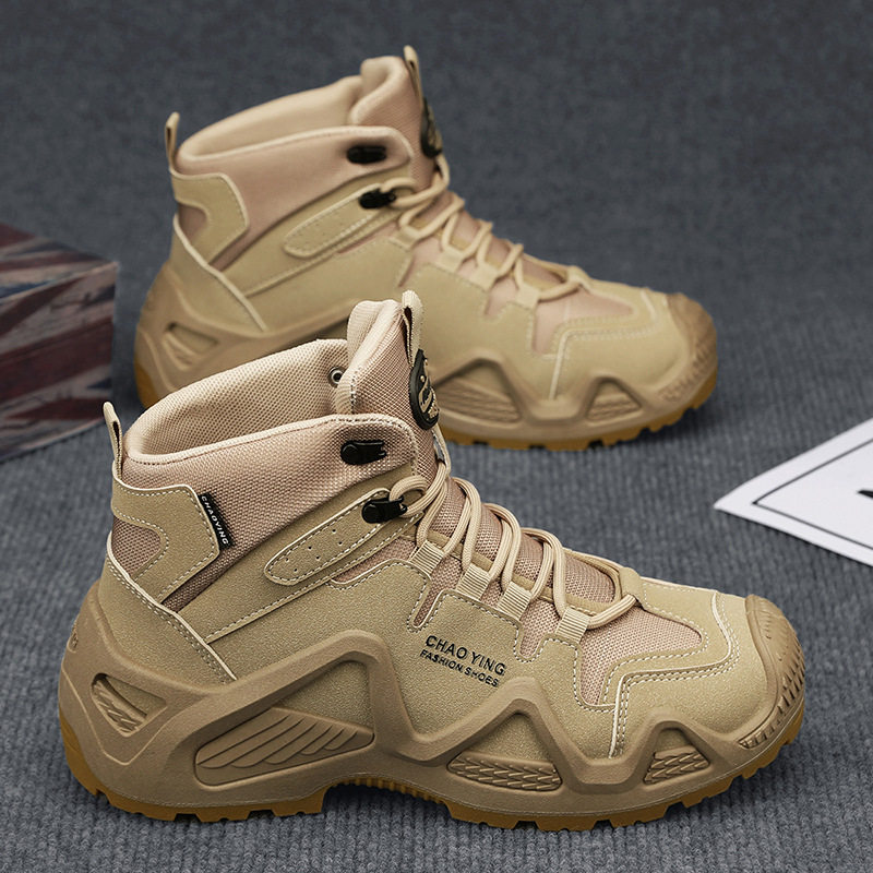 2024秋季新款男士工装户外攀峰登山靴厚底高帮马丁靴户外潮流男靴
