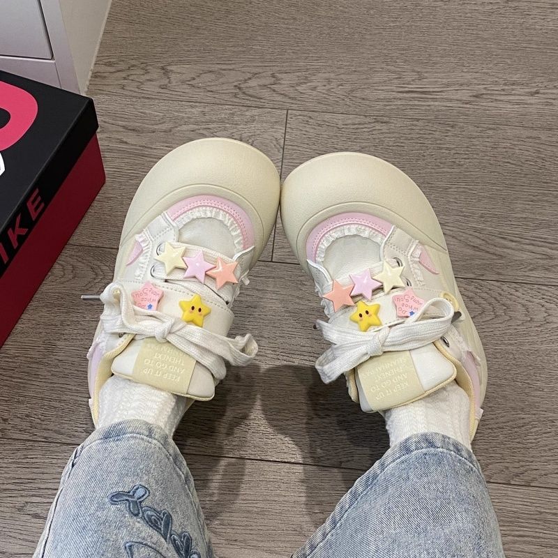 板鞋小众厚底原创鞋女小白鞋2025新款百搭春季休闲面包鞋子春秋款
