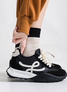 内增高德训鞋女鞋韩版厚底小个子复古百搭休闲运动鞋老爹鞋F8865