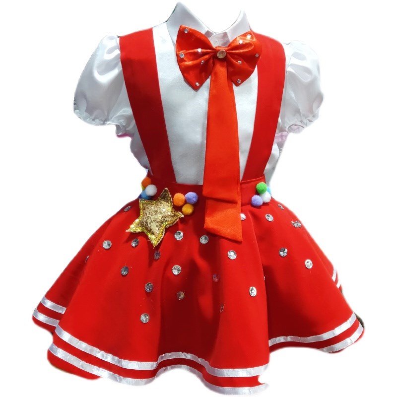 新选十一儿童闪亮的小红星v合唱演出服舞蹈小学生红歌比赛诗歌朗