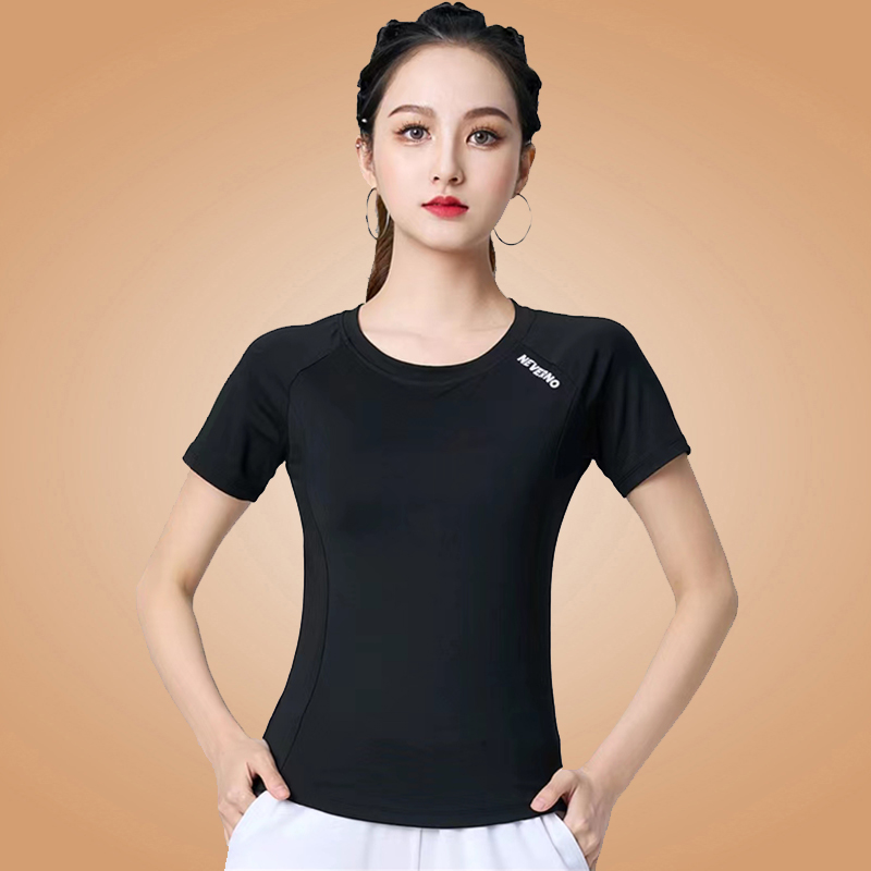 新选杨丽萍广场舞服装运动速干衣春夏G长袖健身跑步舞蹈服短袖t恤