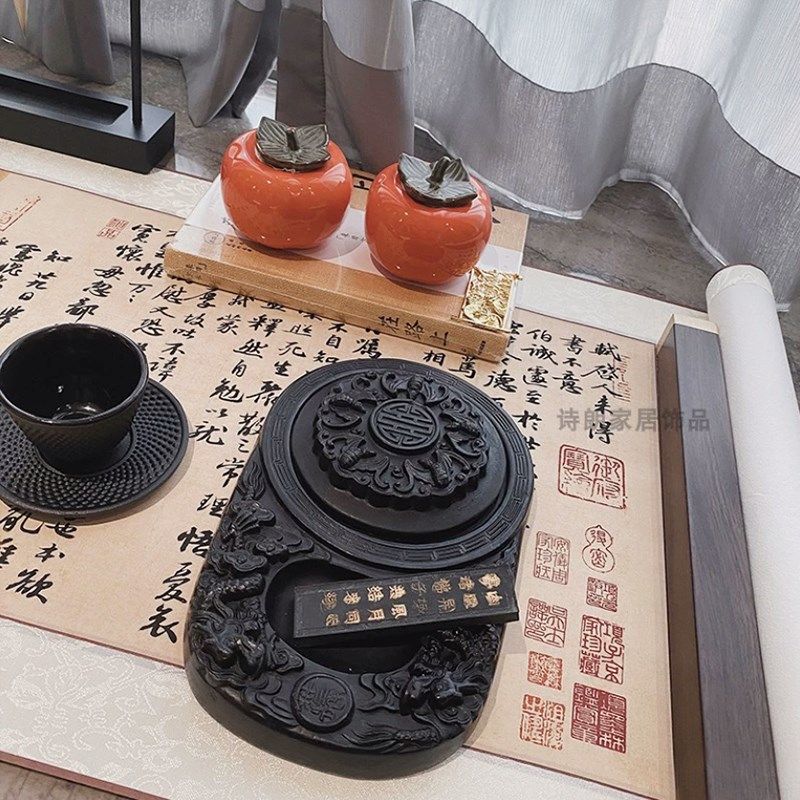 优选新中式禅意全案组合摆件售楼处样板房书房书S桌茶室砚台毛笔,家居饰品,装饰摆件,淘宝优惠券,粉丝福利购,淘宝优惠卷