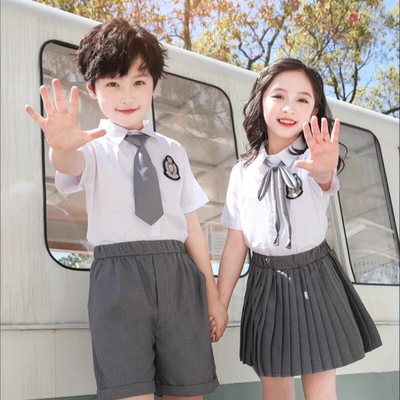 新品幼儿园园服儿童演出服t套装男女童毕业照小学生班服校服夏季