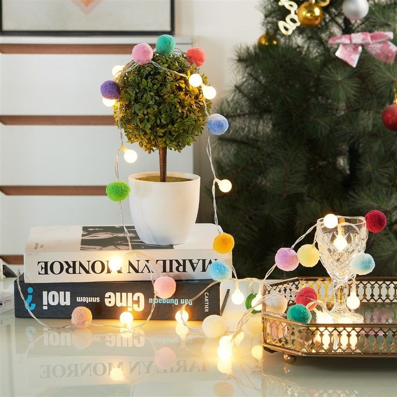 优选电池USB 毛球灯串 圆球灯 少女心儿童房装饰 安V全电压 圆球,节庆用品/礼品,装饰灯,淘宝优惠券,粉丝福利购,淘宝优惠卷