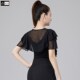 网纱荷叶边K跳摩登广场交谊舞蹈服 短袖 新品 拉丁舞上衣女春夏新款