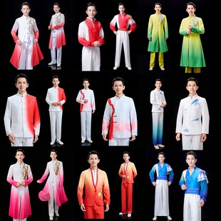 新选男女款合唱团演出服s新款中山装诗歌朗诵表演服成人歌手主持