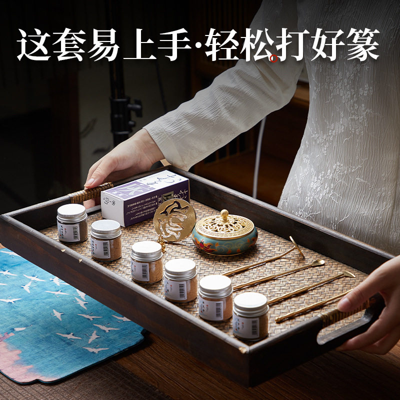 禅意香篆DIY莲花香炉工具套装