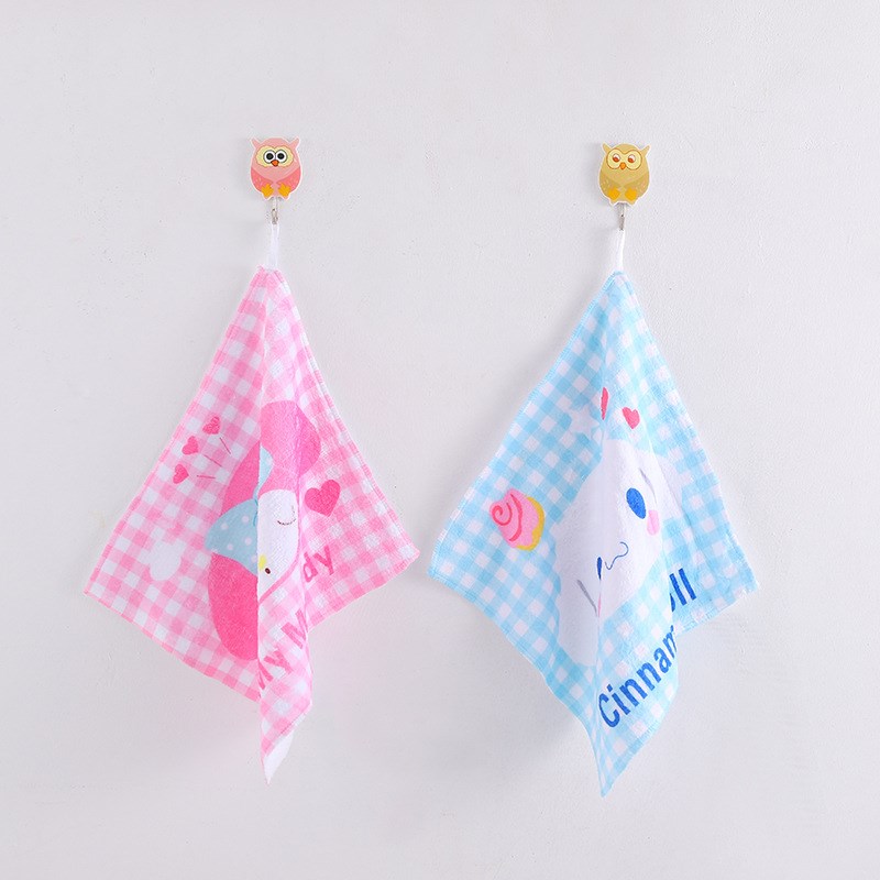 新款卡通格子系列小方巾厨房洗碗巾洗手间客厅擦手外出携带小手巾
