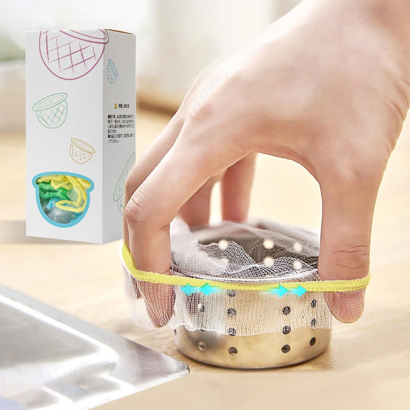 厨房水槽过滤网一次性下水道垃圾过滤网100只装饭菜残渣水池网袋