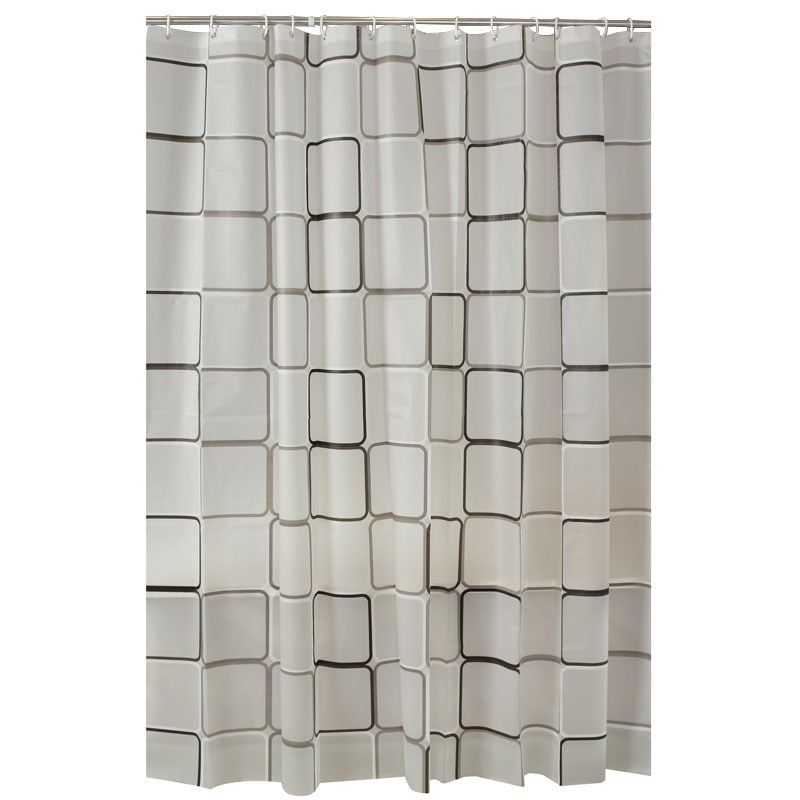 黑方格浴帘防水加厚现代简约隔断帘遮光浴帘布卫生间浴室洗澡帘