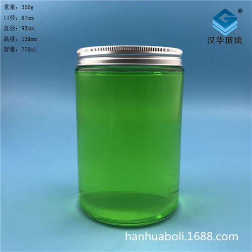 厂家供应770ml直筒蜂蜜玻璃瓶广口果酱瓶多功能储物玻璃罐糖果罐