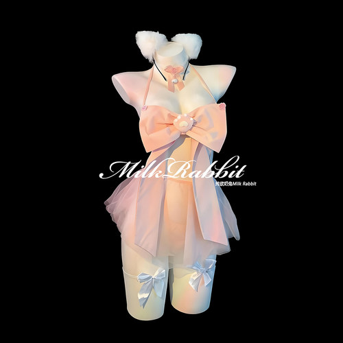 Cy奶兔「纯欲小猫」情调小胸蝴蝶结制服qqny 纯欲可爱甜美cos女仆