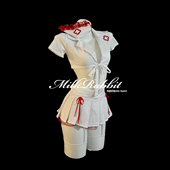 Cy奶兔「甜心护理」性感睡裙护士cos制服套装 女仆绑带纯欲qqny