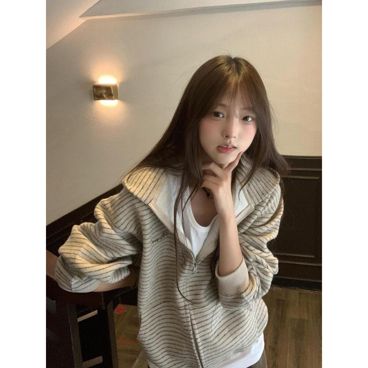 1484薄款加绒卫衣女