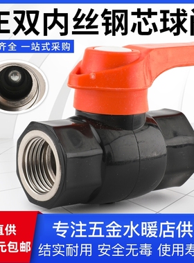 PE双内丝钢芯球阀内螺纹阀门pe水管阀门开关平口内丝球阀水管配件
