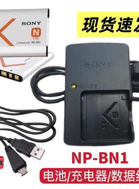 索尼DSC-TX66 T110 TX10 TX20 TX100相机NP-BN1电池充电器/数据线