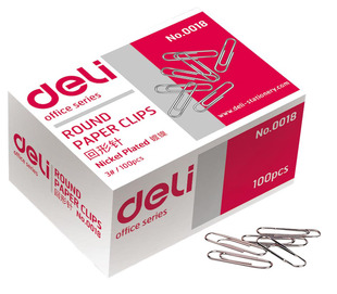 得力0018回形针 3#别曲针 财务用品 三角曲别针 环形针29mm 100个